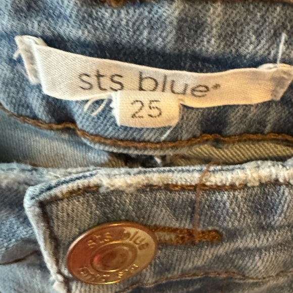 Light Blue Distressed Women's STS Blue Ankle Raw Hem Skinny Jeans.sized 25 - Picture 2 of 8